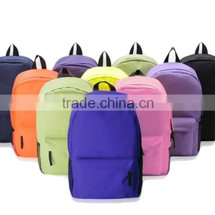 Typical style simple kids school bag blank pure color school backpack