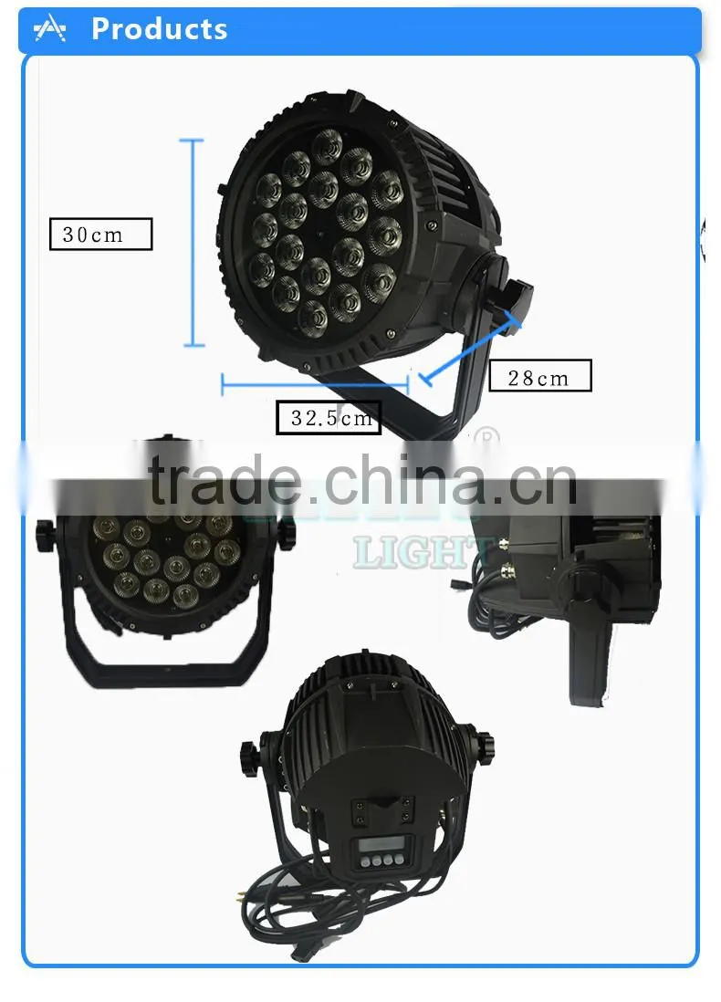 LED Par Light IP65 18pcs 10W RGBW 4in1 Waterproof Par Light
