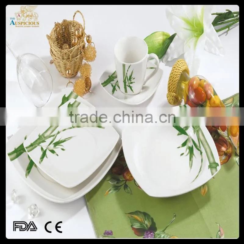 20pcs decal square new bone china dinner set