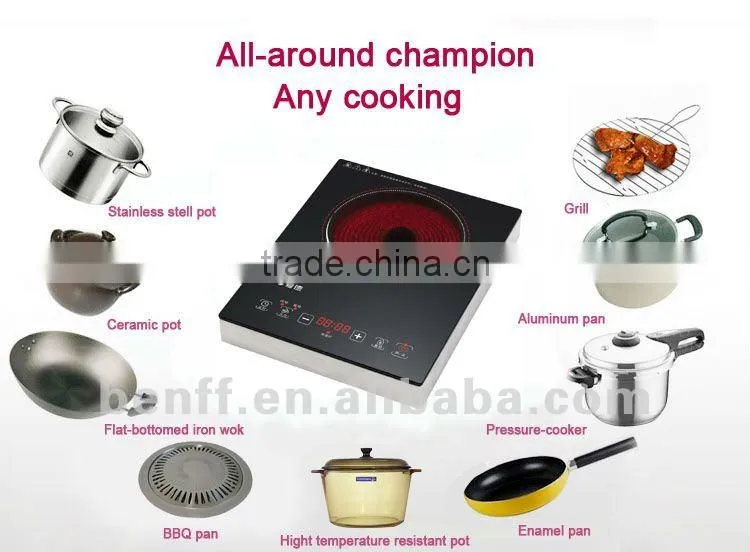 2000W Stainless steel housing touch control electric infrared cooker