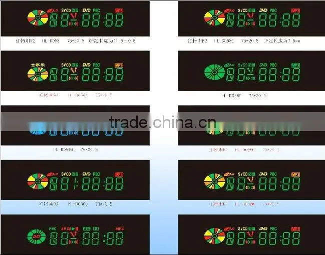 customized 4 digits 7 segment DVD player