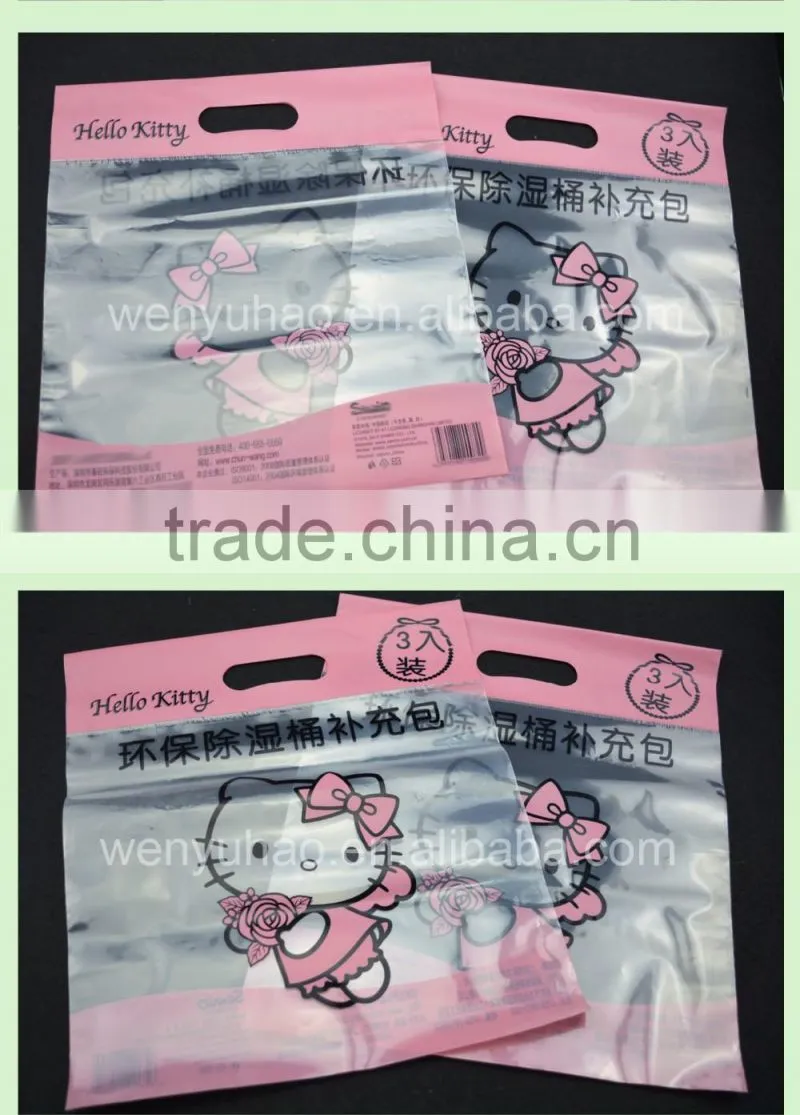 27x31cm custom size Hello Kitty printed clear high quality booster pack plastic bag