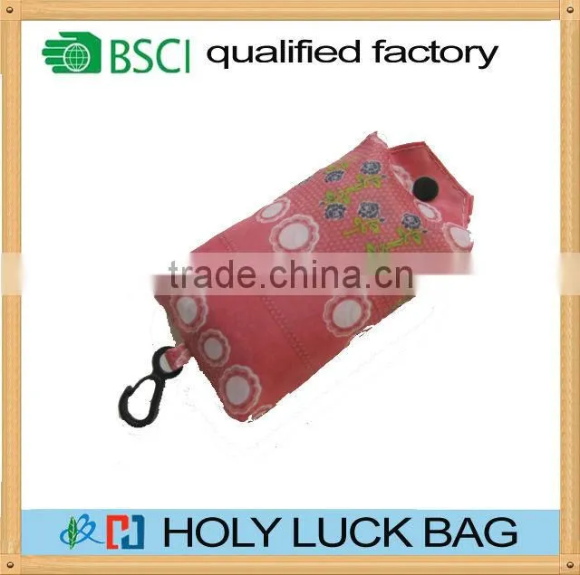 Holy Luck folding reusable tote bag wtih small pounch wholesale eco bag