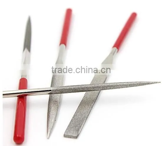 electroplated diamond needle files set three square file
