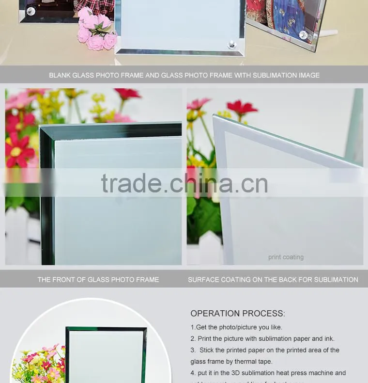 High Quality Sublimation Glass Photo Frame can be used for clock
