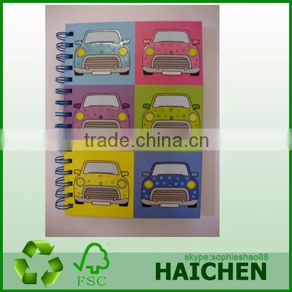 paper board printing cover spiral notebook