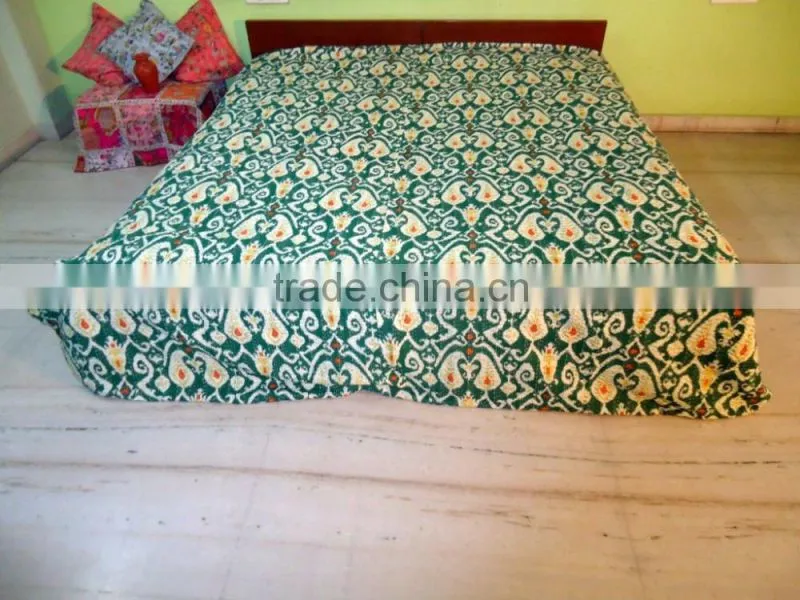 Ikat Kantha Quilt Ikat Bedcover Kantha Bedding Throw