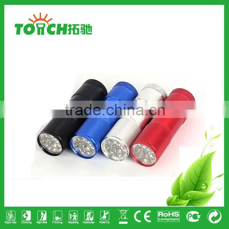 Cheap mini 9 LED flashlight