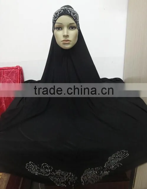 H302 new style big size hijab with stones,no stiff on front,pray hijab