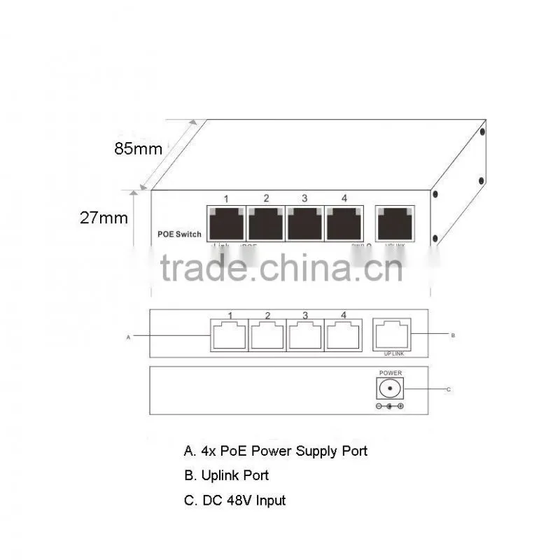 10/100M Unmanaged Fast Ethernet Network POE Switch