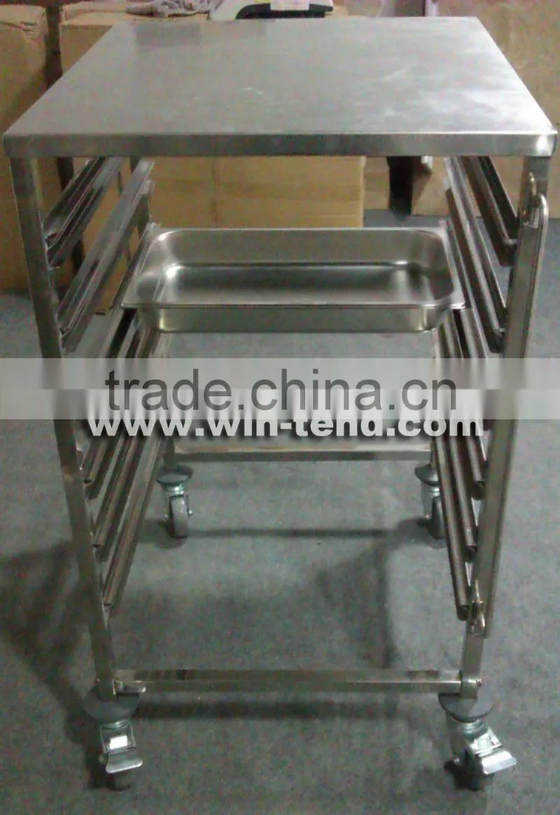Kitchen Bread Wire Storage Basket Trolley wire Basket with Wheels