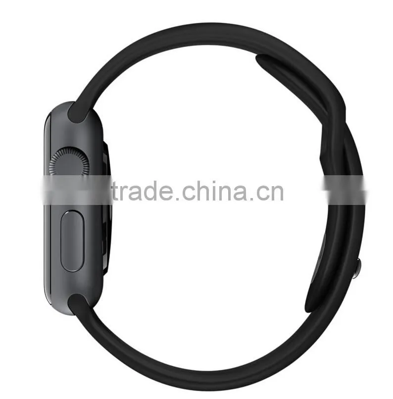 Black silicon watch band for apple watch