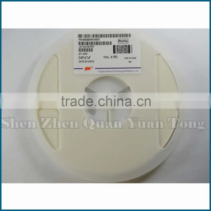 Capacitors 0603B475K160NT 0603 4.7UF 16V