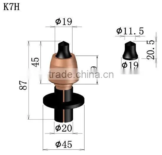 Road milling asphalt bit K7HZ for asphalt Miling machine