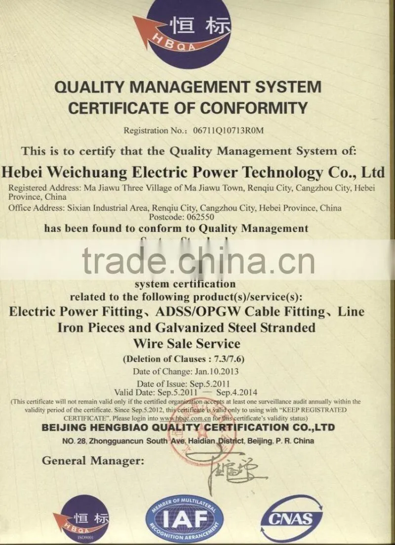Electric Power Fittings Cable Storage Assembly for Pole /Tower