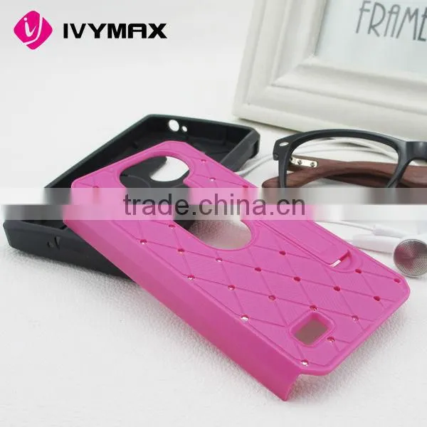 Hot selling models diamond stand cover case for lg c40 leon