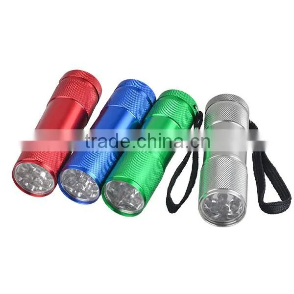 Best 9 LED Mini Aluminum Flashlight Torch for Promotion