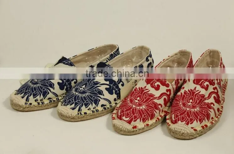 woman Hemp rope sole canvas espadrille shoes comfortable casual shoe manufactory