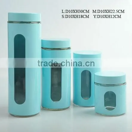 55ML glass canister with stainless steel coated glass for storage