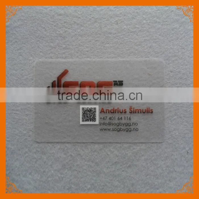 0.36 mm half transparent business card printing