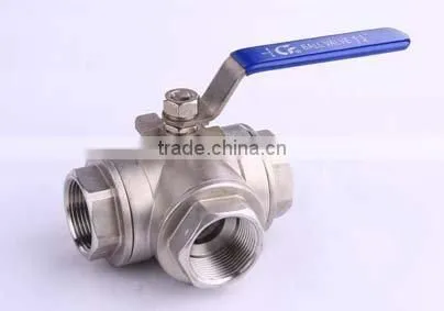 stainless steel 3 way ball valve threaded