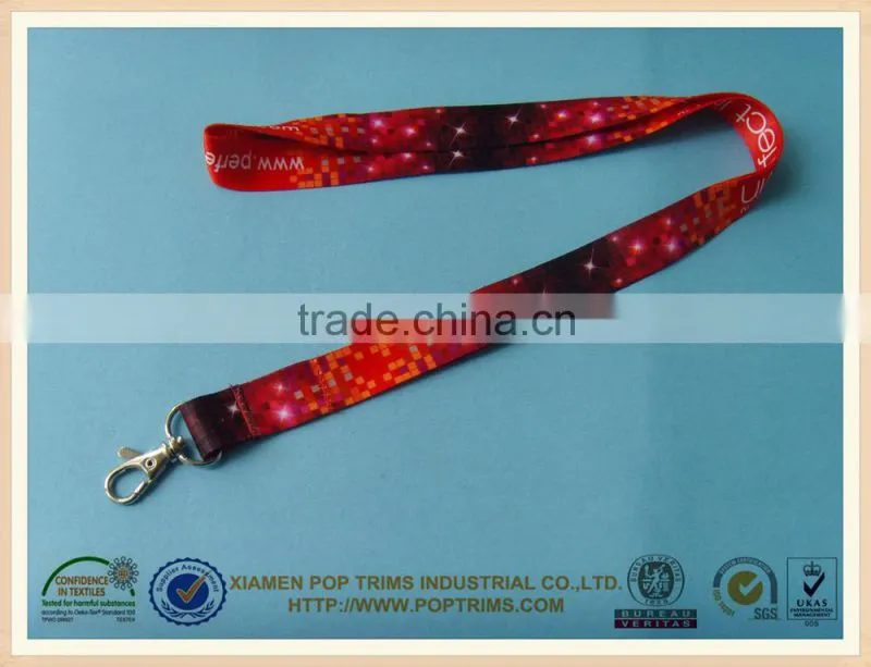 custom heat transfer printed sublimation lanyard with low MOQ