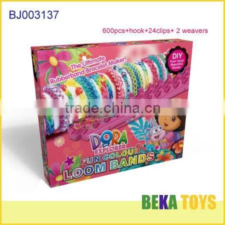 Crazy make friendship rubber band bracelet crazy rainbowe loom band kit in blue box