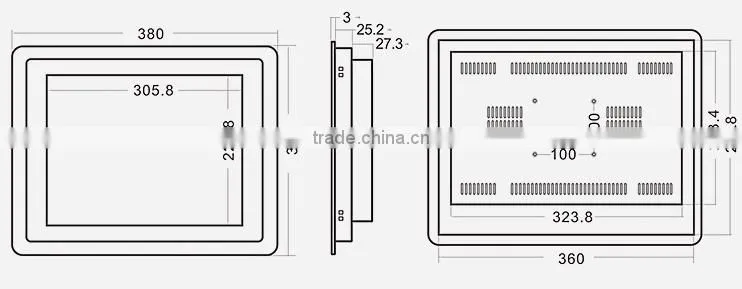 15 inch industrial computer all in one touch screen