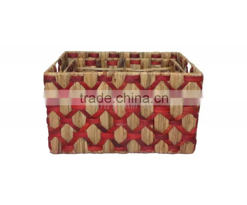 Rectangular Water Hyacinth Basket/Storage Basket With 2 Handle /Made in Vietnam Set of 3