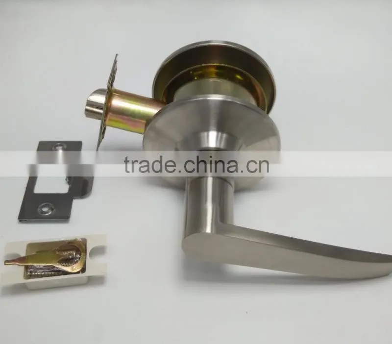 Hotel connecting door lever lock with single sided handle and blank plate