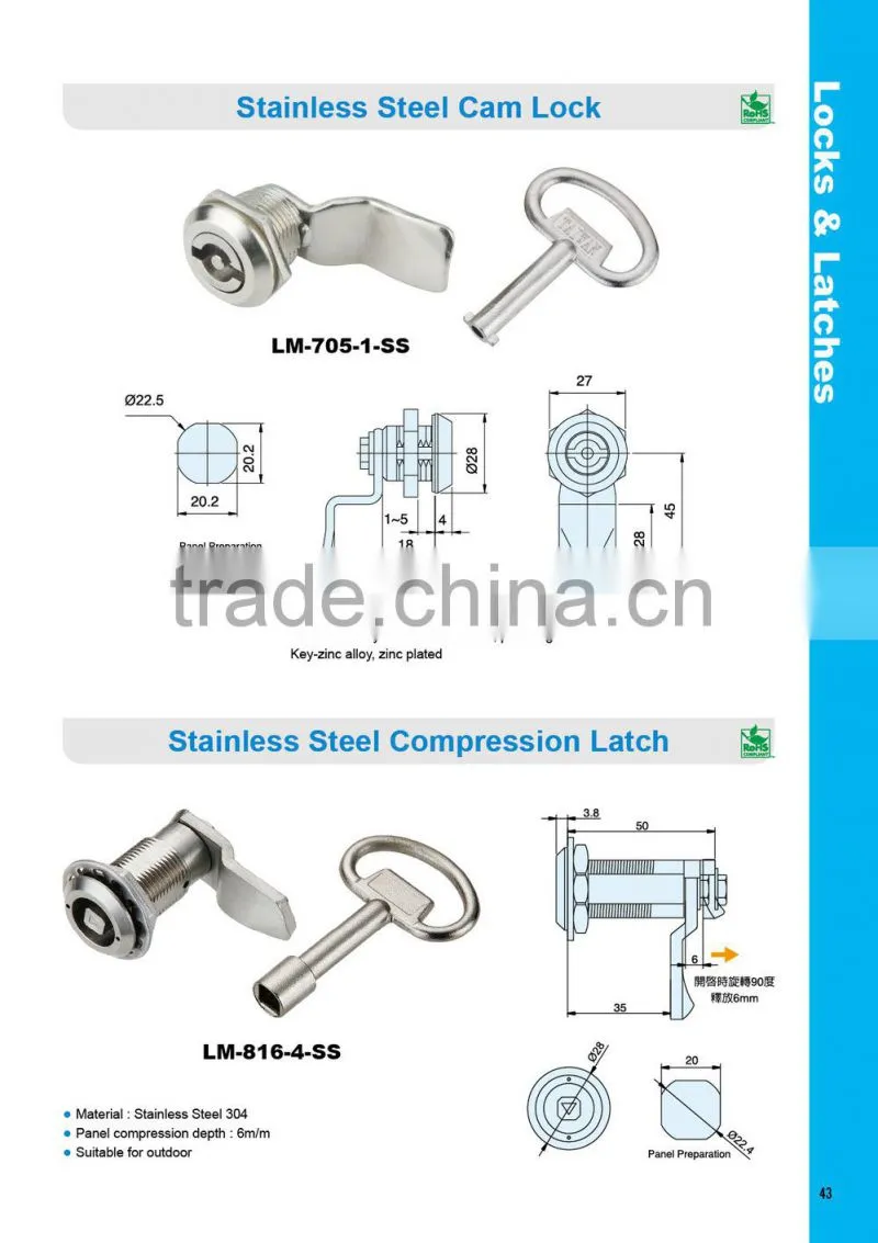 LM-816-4-SS power supply systems stainless sus medical panel lock
