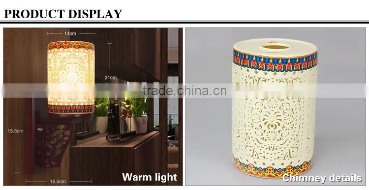 Jingdezhen hollow pastel wall light lamp lights wall lamp modern