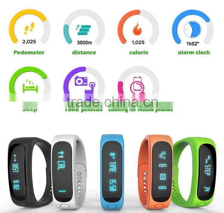 smartband Waterproof Watch OLED Fitness Sleep Tracker For iPhone Android 5 Colors Smart Bracelet Wristband