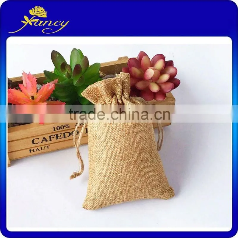 Fashion Mini linen Gift Bags customized printed bags