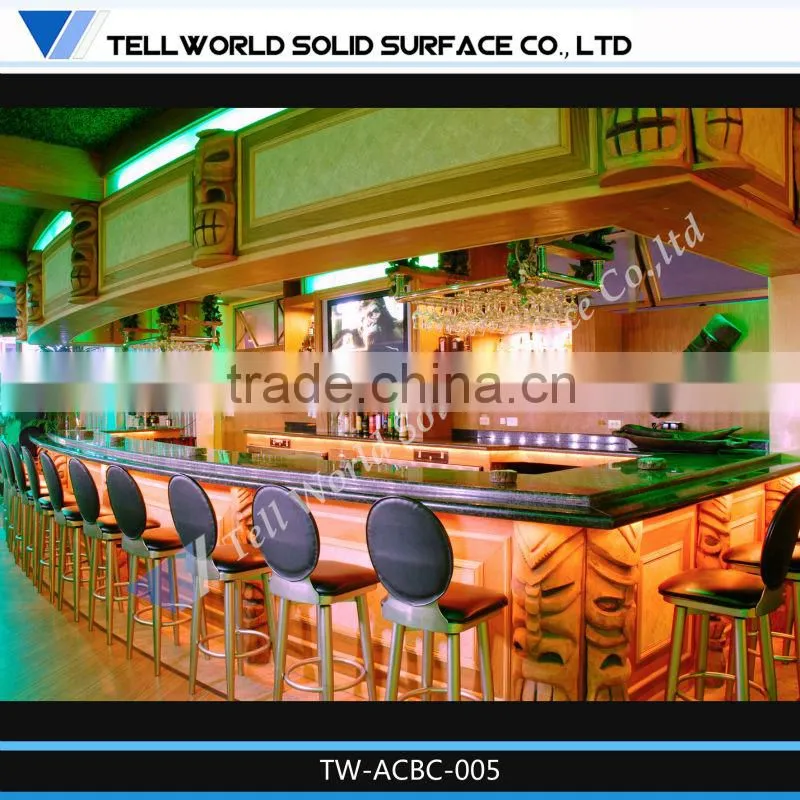 hot sale modern fashionable high quality beauty luxury artificial marble mini led bar counter