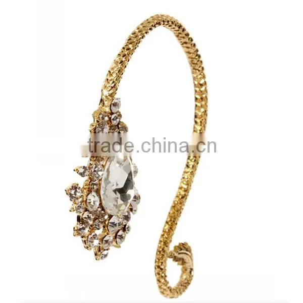 cheap ear cuff white diamond jewelry snake style ear clip