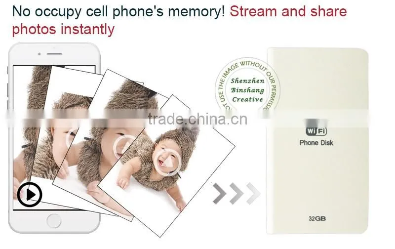 Newest Wi-Fi USB Flash Drive 32GB,64GB Capacity Wireless U Disk for iphone for ipad for Samsung