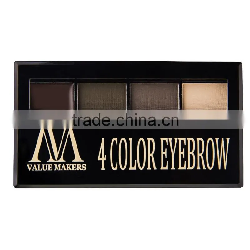 value makers logo 4 Color Eyebrow Powder Palette and eyebrow stencil