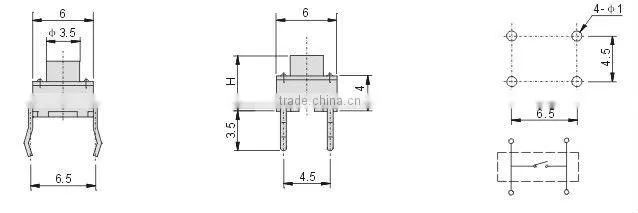 4.5mmx 6.5mm Tact Switch
