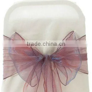 ORGANZA BOWS CHAIR SASH BOWS COVER FOR WEDDING DECOR ANNIVERSARY PARTY SASHES BOW