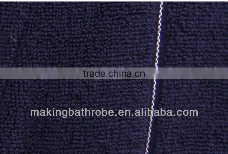 100% Cotton Terry Bathrobe with Velor Cloth Shawl Collar, Hooded Style
