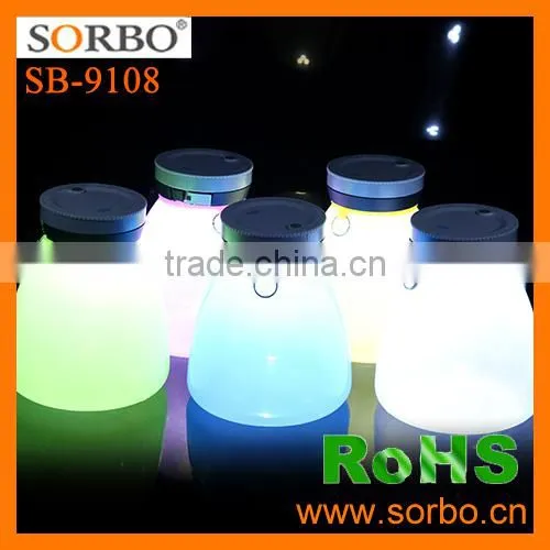 Silicone Water Bottle Rechargeable LED Solar Outdoor Lighting Camping Lantern