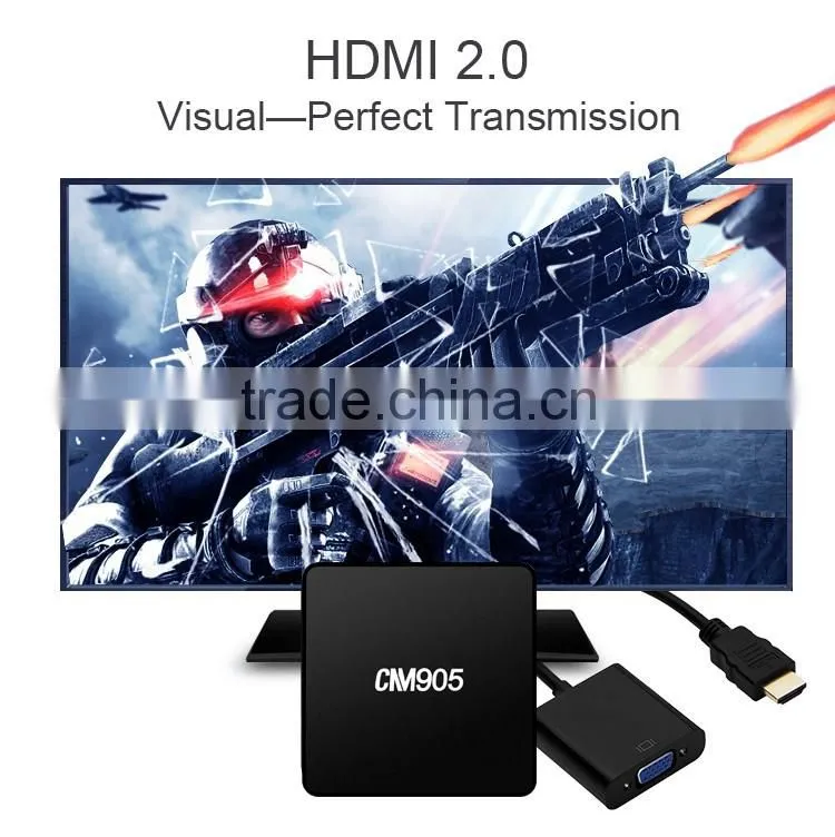 2016 Cloudnetgo Android 5.1 OS 4K UHD Quad Core Digital Set top box CM905 Wifi TV box S905 Kodi 15.2 TV box in Cheap price