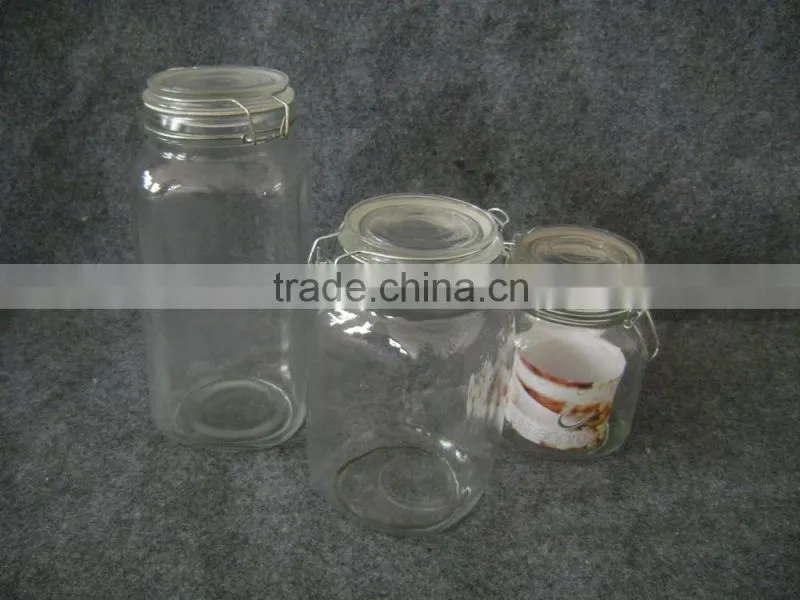 square airtight glass jar with glass lid