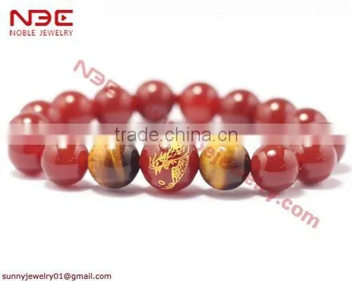 2011 new designs agate bracelet with dragon design black color