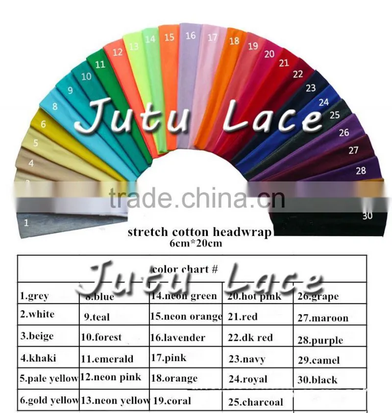New!! stretch cotton head wraps, solid color elastic headbands wholesale
