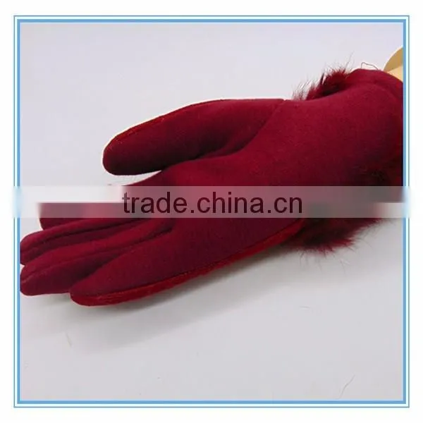 PU And Lace Lined Thick Sexy Gloves Women With Fur