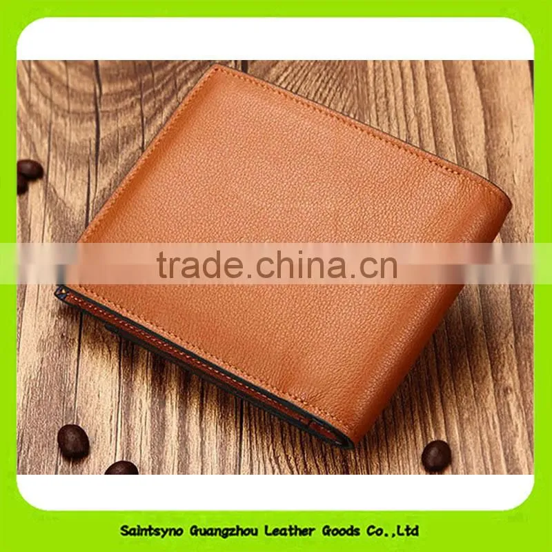 Best Brand Simple Handmade Genuine Leather Bifold Men's Short Wallet 16417