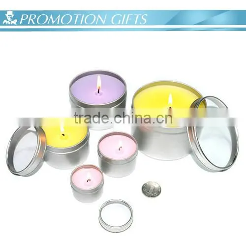 Silver plate 150ml round packging metal candle jars
