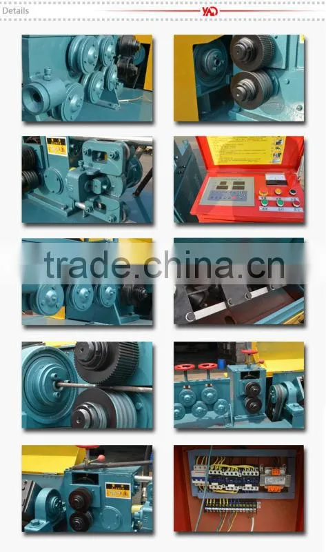 Automatic reforcing steel bar straightening and cutting machine
